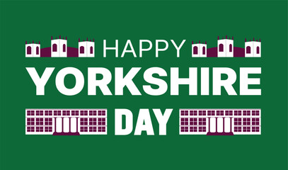 Happy Yorkshire Day, social media post, banner concept, suitable for sale, Great Britain, with White Rose of York