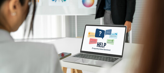 Help screen on the website provide answer to FAQ frequently asked question snugly with knowledge...