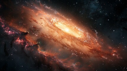 Fototapeta premium Spiral Galaxy in a Starry Night