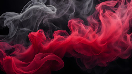 Obraz premium A red and white smokey background with a red flame