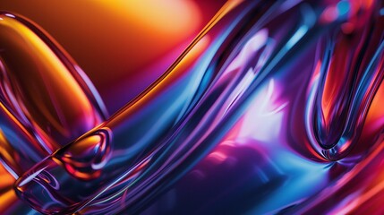 Abstract Colorful Fluid Design Background - Digital Illustration