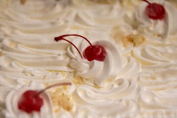 Cherries on a dessert