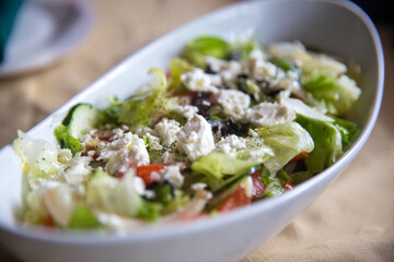 Close up of a greek salad