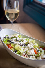 Greek Salad with Wine