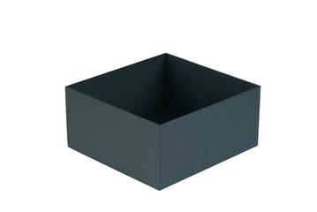 beautiful red gift box with open lid with side view and space for text on white background image