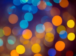 Obraz premium Bokeh effect with golden and blue lights