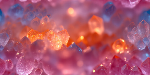 Complex crystal formations in different colors that form a dazzling design (tile)