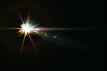 Lens flare effects for overlay designs. Abstract sun burst, digital flare, light lens decoration flash. Blank background