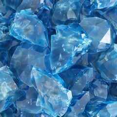 Obraz premium Beautiful blue crystal gemstones in their natural setting. These precious and semi-precious stones shimmer with a sparkling surface, creating a seamless background perfect for any purpose.