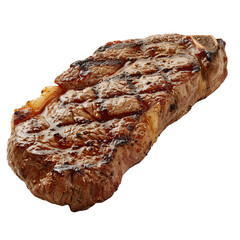 Medium Rare New York Strip Steak on Transparent Background