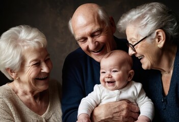 grandparents with grandson, happy family