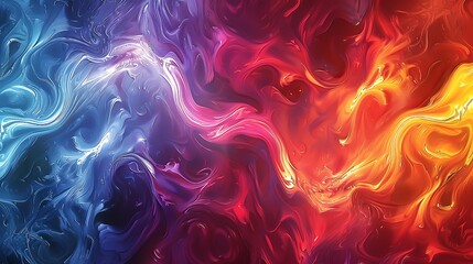 Obraz premium Vibrant swirls of color intertwine, forming an abstract masterpiece that ignites the imagination and stirs the soul.