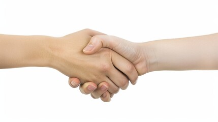 An image of a handshake between two people against a white background, emphasizing trust, agreement, and mutual respect in a clear and professional way.