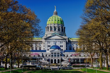 Pennsylvania State Capitol dome and complex. © Jay Himes Photo