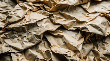 Naklejka premium abstract crumpled and creased recycle brown paper background