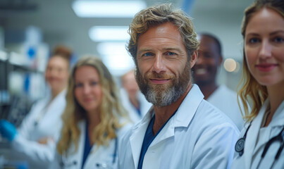 Confident, Experienced Medical Team Collaborating in Modern Hospital Setting - Doctors, Nurses, Teamwork, Healthcare, Professionalism