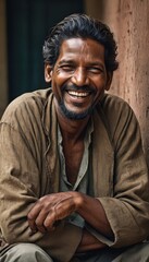 portrait of indian man, old mand from india, male face, old nepalese