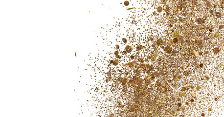 Mesmeric Shower: Mesmeric 3D Illustration Depicting Mesmerizing gold Confetti Rain