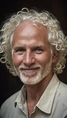 portrait of a senior man, happy elederly, long beard