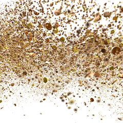 Mesmeric Shower: Mesmeric 3D Illustration Depicting Mesmerizing gold Confetti Rain
