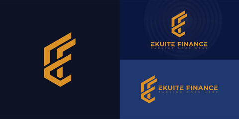 Abstract initial hexagon letter EF or FE logo in yellow color isolated on multiple background colors. The logo is suitable for business and finance logo vector design illustration inspiration template