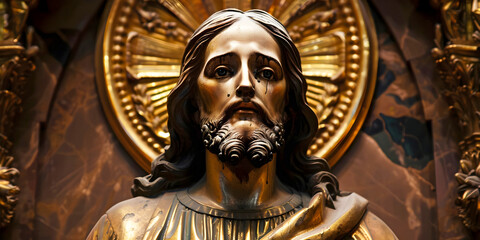 Obraz premium statue of jesus.ai generated.
