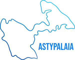 Astypalaia island simple smooth blue gradient map