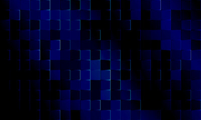 Geometric abstract background in grid square mosaic pattern. dark blue futuristic background.