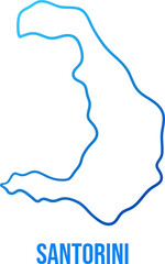 Santorini island map simple linear blue gradient map
