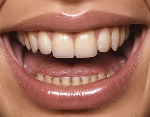 Fototapeta premium close up of a mouth with braces