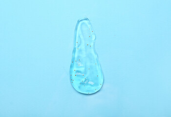 Sample of scrub on blue background