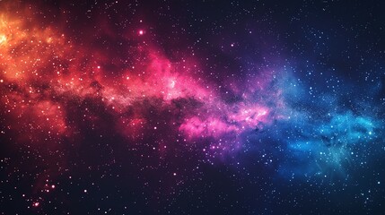 Obraz premium Cosmic Nebula with Red and Blue Hues