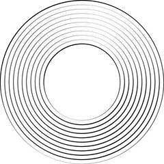 Circle concentric pattern. Geometric vortex ring shape