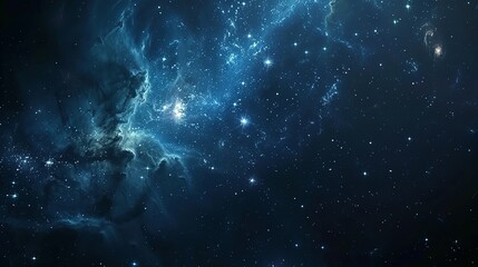 Naklejka premium Cosmic Nebula with Stars and Galaxies