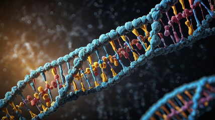 close up view of dna, generative Ai