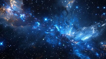 Obraz premium Cosmic Nebula with Sparkling Stars