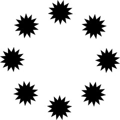 Stars circle round frame icon. Design element