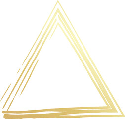 Gold triangle drawn with a brush. Elements for design