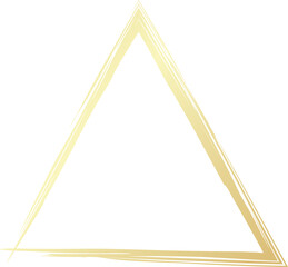 Gold triangle drawn with a brush. Elements for design
