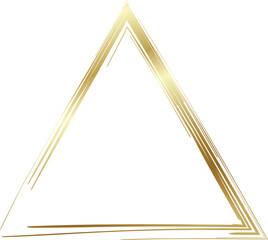 Gold triangle drawn with a brush. Elements for design