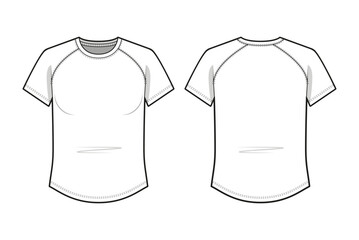 Regular Fit Curved Hem Raglan T-Shirt