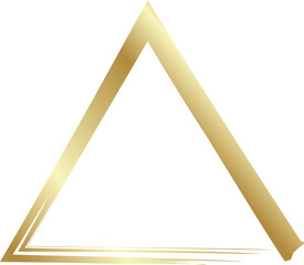 Gold triangle drawn with a brush. Elements for design