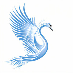 Obraz premium Swan flying stroke 3D vector