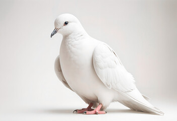 white dove isolated on white background