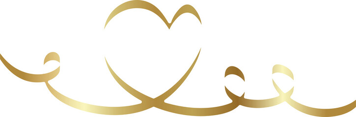 Gold ribbon shadow. Decoration for holiday, new year