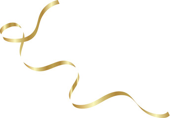 Gold ribbon shadow. Decoration for holiday, new year