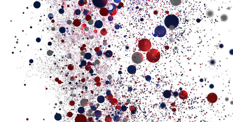 Confetti - Red white blue shiny confetti Confetti on white background, isolate, tricolor concept, independence and freedom day USA