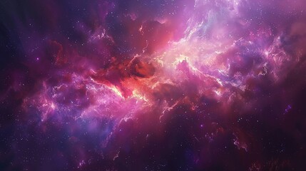 Naklejka premium Cosmic Nebula: A Tapestry of Star Dust and Light