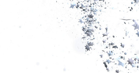 Starlit Christmas Shower: Mesmeric 3D Illustration Depicting Descending Holiday Star Particles