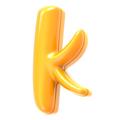 Fototapeta premium k Font Yellow 3D Rendering